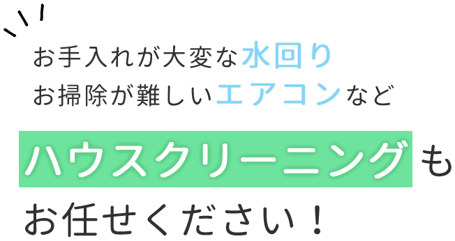 お手入れが大変な水回りお掃除が難しいエアコンなど